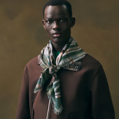 グリーン - メンズ シルクマフラー＆カシミヤストール | Hermès